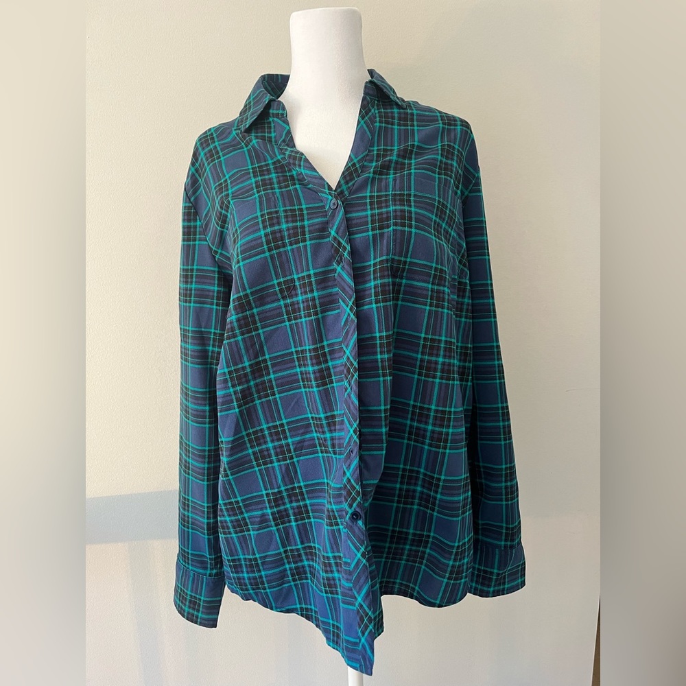 Talbots plaid blouse